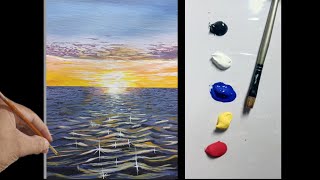 How to paint a serene sea sunset 🌇 / easy relaxing painting tutorial by CMM Art 51 views 3 months ago 5 minutes, 23 seconds