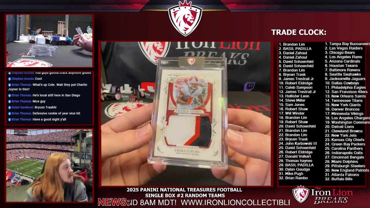 2025 Panini National Treasures Football Single Box #2 Random Teams