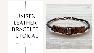Unisex Leather Macrame Bracelet | So EASY to make!