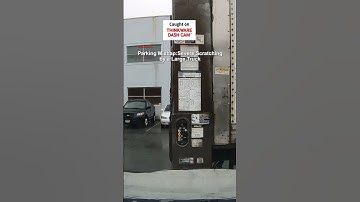 Caught on Thinkware Dash Cam! Witness a close call as a truck scratches a parked car 📹 #Thinkware