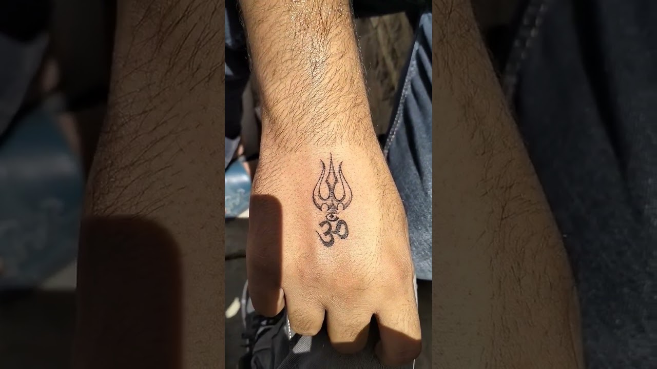 How to make lord shiva trishul tattoo | trishul tattoo | tattoo with pen |  Ak tattoo artist - YouTube