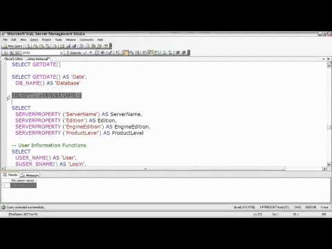 Sql Server  Selecting Environment Functions