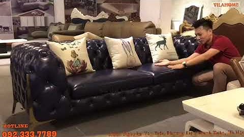 GHẾ SOFA VĂNG DA TÂN CỔ ĐIỂN MÀU NÂU ĐẸP, SANG TRỌNG CHO PHÒNG KHÁCH