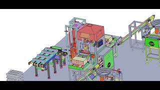 Fully Automated Cold Forge Battery Terminal Making Line 3D design simulation