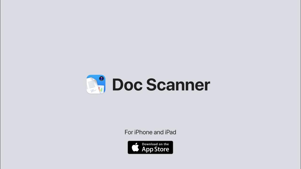Doc Scanner for iOS YouTube