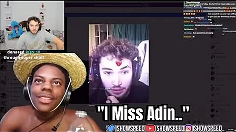 Adin Ross Reacts To IShowSpeed Saying He Misses Him😪..