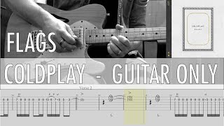 GUITAR ONLY • Flags 🇵🇸🇵🇸 Coldplay Cover • Guitar Tab • Tutorial • Lesson