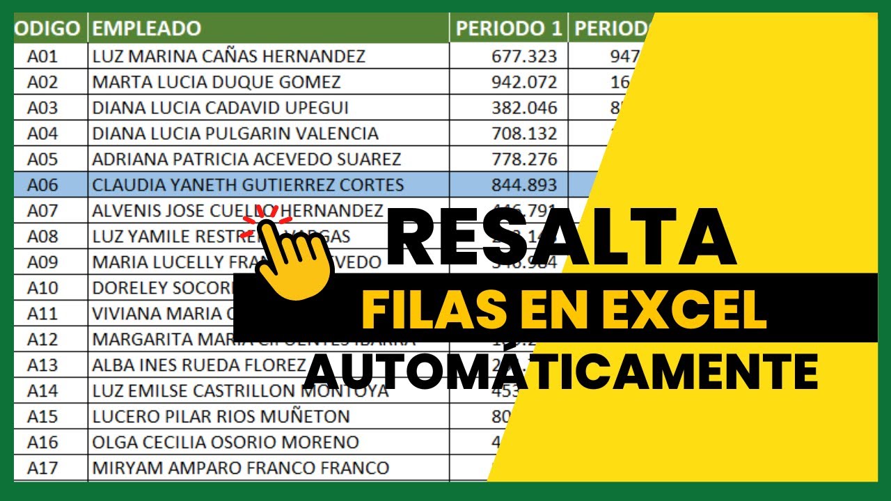 Como anclar una fila en excel