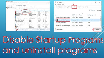 How to Disable Startup Programs and uninstall programs in Windows 10