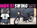 Jachte une mbk 51 swing de 1989 dmarrage  kick fourche tlescopique prsentation et essai