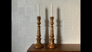 Iroko Celtic Knot Candlesticks - Turning a Matching Pair In this video I turn a matching pair of candlesticks using Iroko as the main wood with a White Oak "Celtic Knot" inlay. This is my first