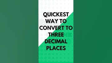 Quickest Way to Convert Numbers to Three Decimal Places in #microsoftexcel