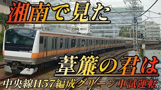 【夏休みも終わり！】中央線E233系H57編成グリーン車組み込み 東海道貨物線試運転