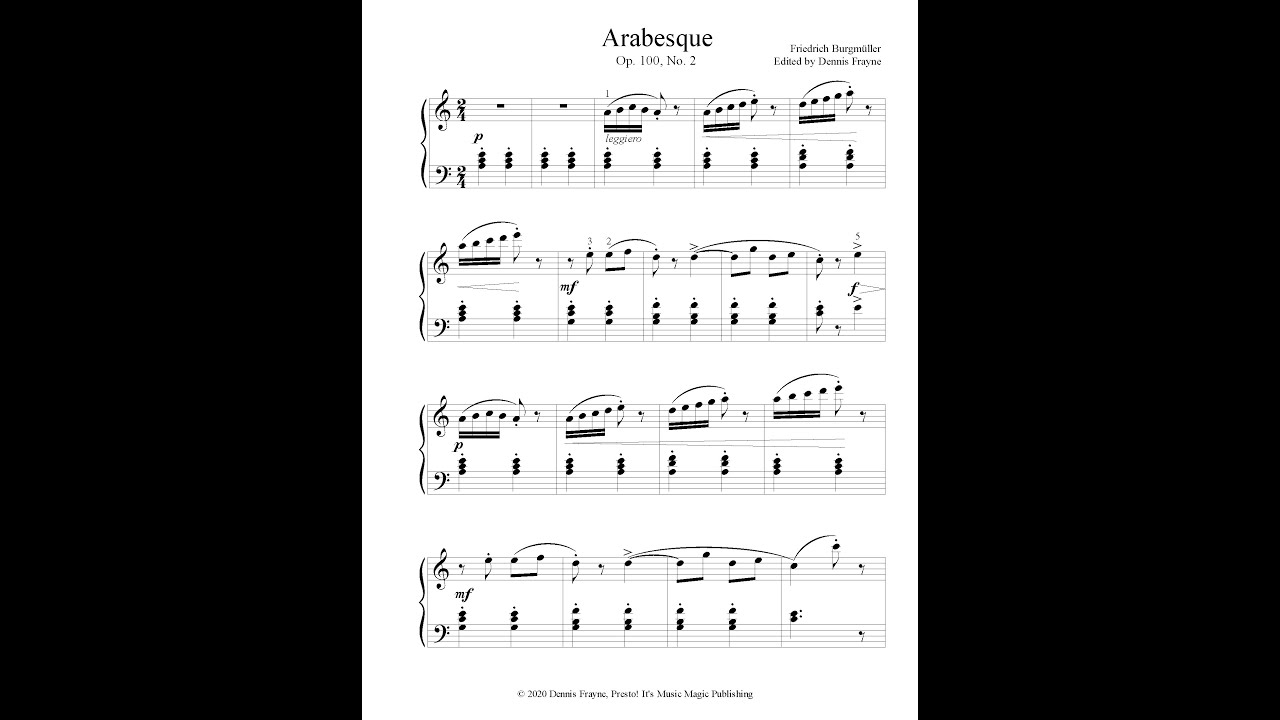 Arabesque (L' Arabesque) (Op. 100, No. 2), by Friedrich Burgmüller