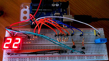 Arduino - 7 segment LED showing temp and humidity