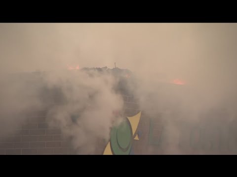 Crews battle large warehouse fire in Forest Park - YouTube