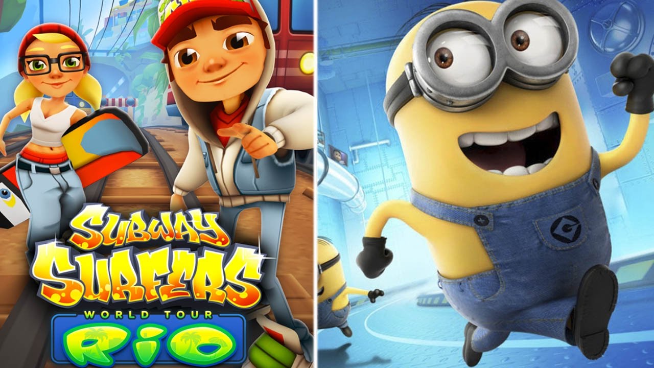 VS BATTLE Despicable Me Minion Rush vs Subway Surfers RIO! Who can run ...