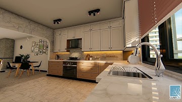 American Kitchen and Living Room - Lumion Animation - #Lumion #Rendering