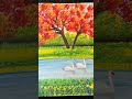 “Graceful Swans | Oil Pastel Art in Motion 🦢✨” #art #natureincolors #painting
