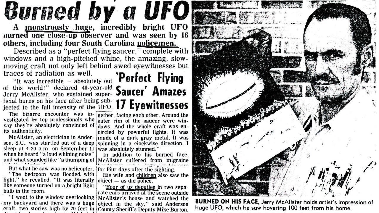 Jerry McAlister and family on witnessing a hovering UFO outside their home, SC, September 11, 1980