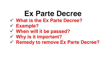 Ex parte decree civil procedure code | Ex parte decree in CPC | Ex parte decree set aside