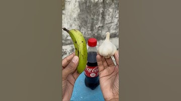 respect 😱🔥। garlic and banana mix in coca cola #tiktok #science #experiment