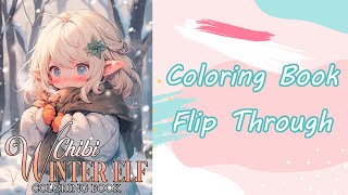 Chibi Winter Elf | Simply Colourful | Flip Through | Anime Coloring Book