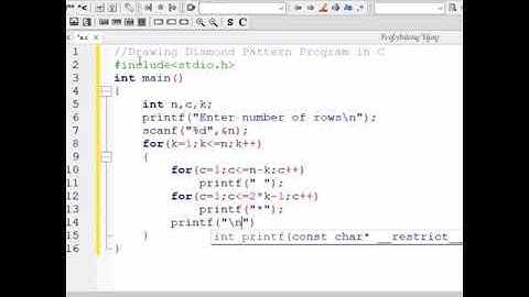 Drawing Diamond Pattern in C Programming | Prof.Antony Vijay #shorts
