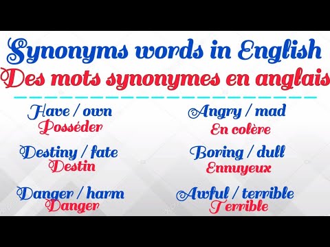 Des mots synonymes en anglais?Lesson 1?Synonyms words in English. | [ English Learners]