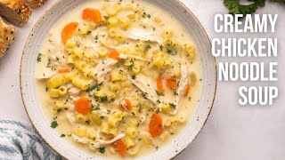 Creamy Chicken Noodle Soup l The Recipe Rebel
