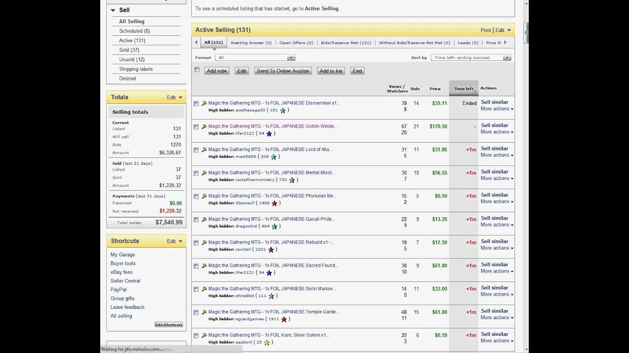 Ebay Auctions Ending