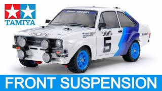 Tamiya MF-01X Ford Escort Mk.II Rally Kit Front Suspension Arms #tamiya #tamiyarc #tamiyamf01x