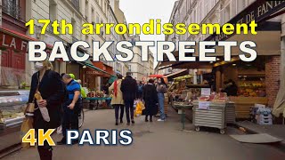 Walking in Backstreets of 17th Arrondissement of Paris, France [UHD]