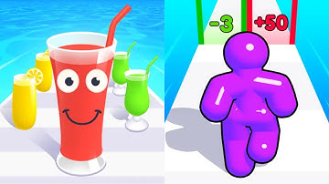 Juice Run vs Tall Man Run All Levels Gameplay Dual Games (iOS, Android)