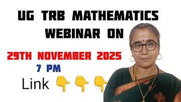 WEBINAR - UG TRB MATHS - 29TH NOVEMBER 2025-NEW BATCH -1ST DECEMBER 2025 #ugtrbmaths #ugtrb