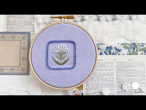 手芸作品 Tile motif embroidery with braided chain stitch - YouTube