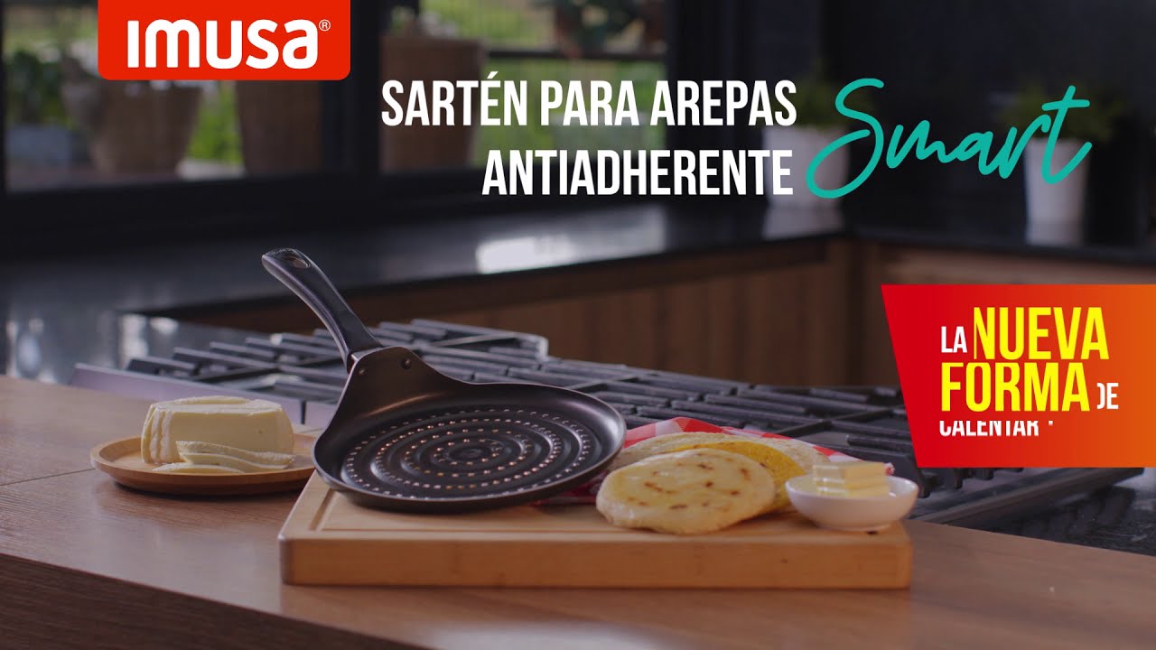 Conoce el sartén para arepas antiadherente SMART IMUSA. ¡La nueva