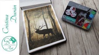 GOUACHE illustration – Trying the Cretacolor AQUA BRIQUE