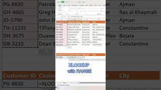 Xlookup with multiple columns values in single formula #xlookup #excel #exceltips #youtubeshorts