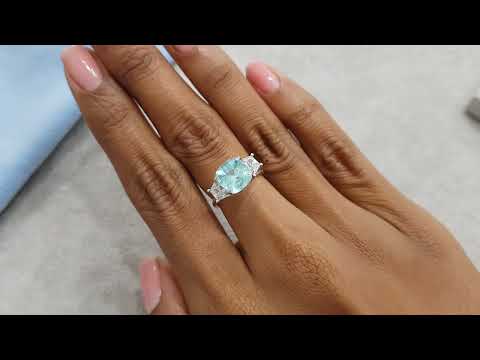 Paraiba blue sugar 2.22 ct cushion cut Video  № 1