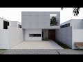 Plano de casa 8x16m FACHADA MINIMALISTA (126m²) | House plans