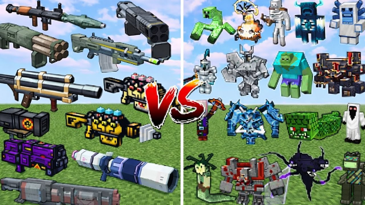 Minecraft Guns VS Powerful Mobs 😈 | , Giant & Boss Battle (Mods) - YouTube