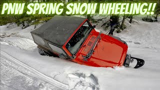 PNW spring snow wheeling 2023! #offroad #snowwheeling #jeep