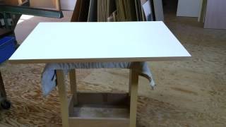 ホワイトパネルのテーブル天板メラミン樹脂板