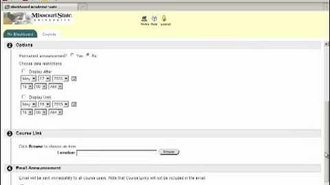 Adding Announcements in Blackboard