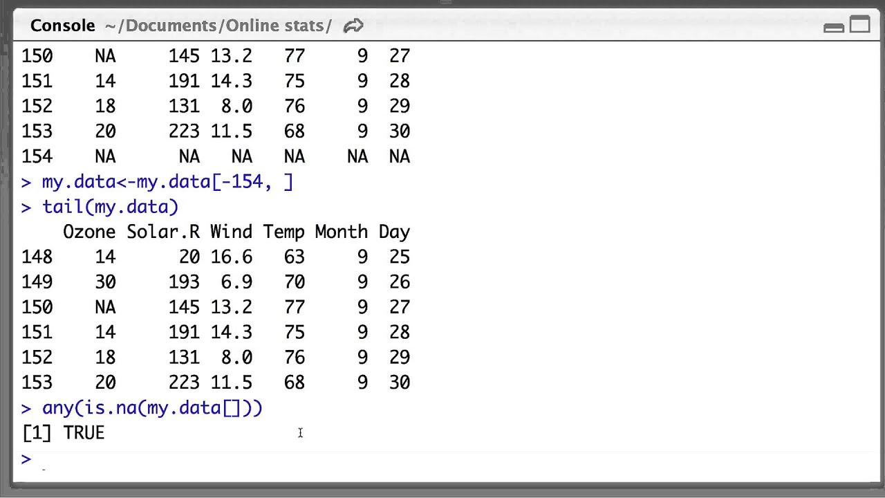 Removing Nas In R Dataframes