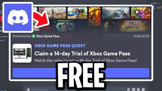 How to Get Free 14 Day Xbox Game Pass Through Discord - Full Guide