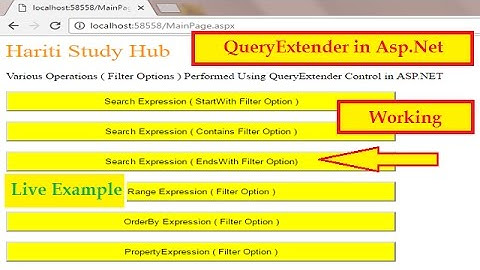 Working of QueryExtender Control in Asp.Net | Hindi | Learn Asp.Net