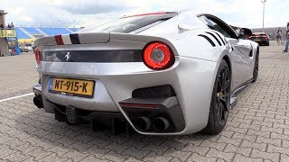 This video shows you not 1 but 2 ferrari f12 tdf's! one matte black
version and a grey with the dutch flag! will some loud revs
accelerations! th...