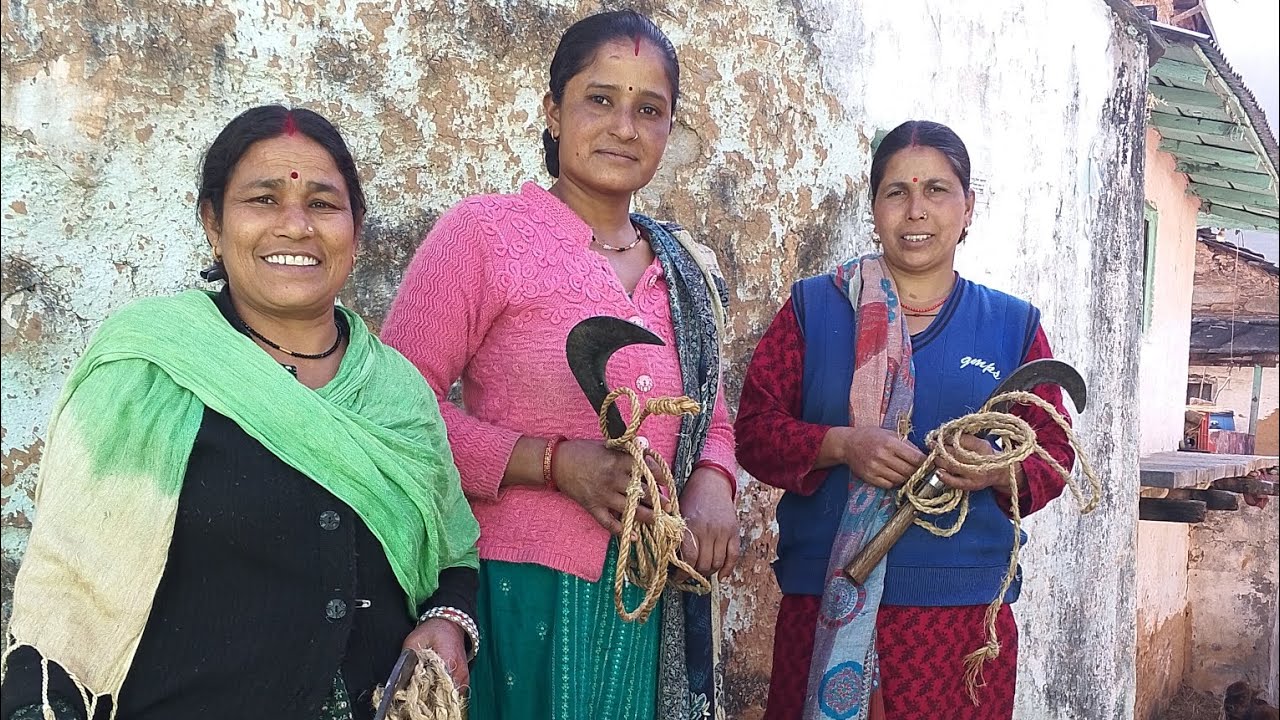 देवभूमि उत्तराखंड ⛰️ दीदी लोग भी गए जंगल लकड़ी लेने♥️